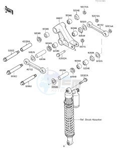 KX 500 D [KX500] (D1) [KX500] drawing REAR SUSPENSION