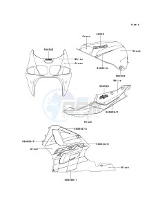 ZX 750 P [NINJA ZX-7R] (P5-P8) [NINJA ZX-7R] drawing DECALS-- GREEN_BLACK- --- ZX750-P7- -