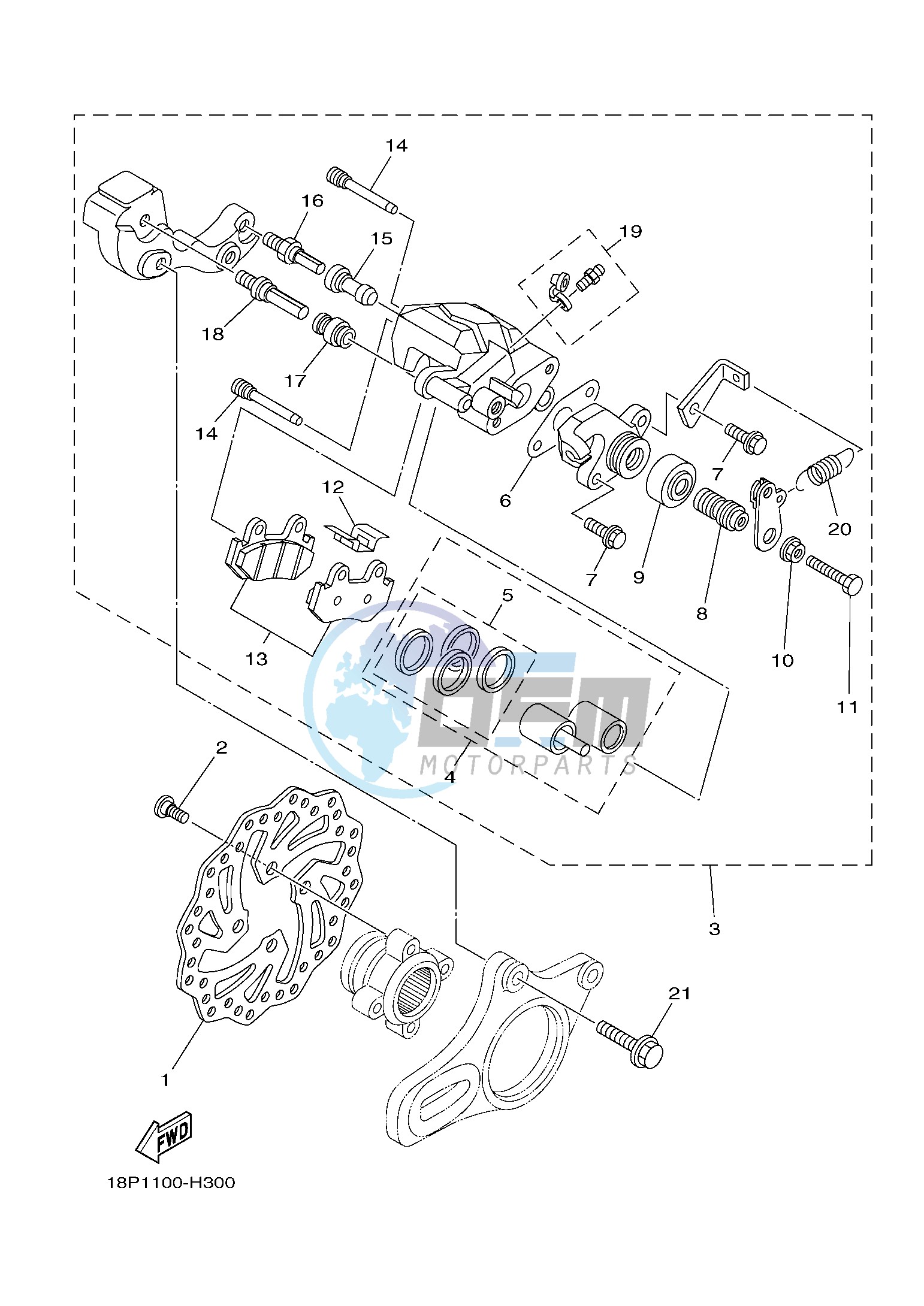 REAR BRAKE CALIPER