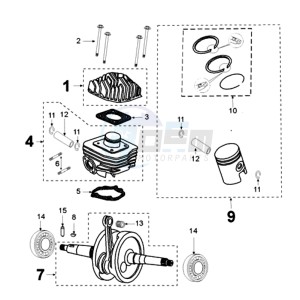 LUDIX 10 RVA ONE drawing CRANKSHAFT CAST IRON