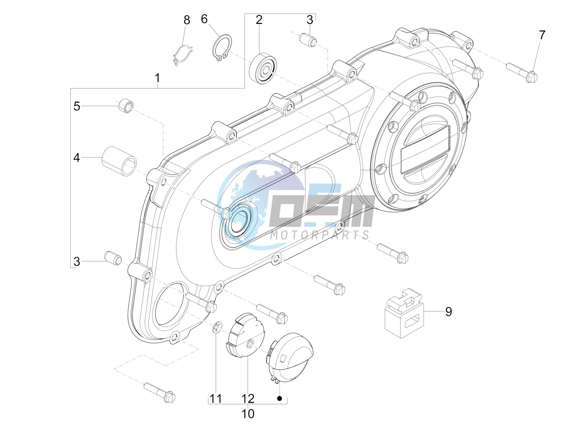 Crankcase cover and cooling