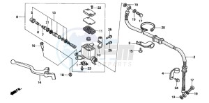 FX650 drawing FR. BRAKE MASTER CYLINDER