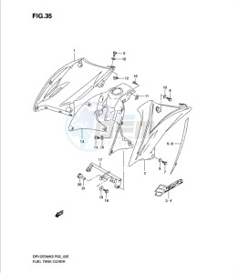 DR125SML 0 drawing FUEL TANK COVER (MODEL K9)