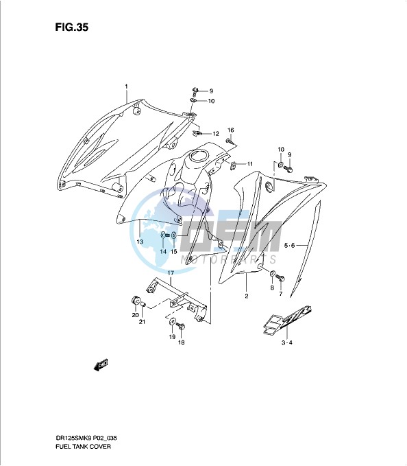 FUEL TANK COVER (MODEL K9)