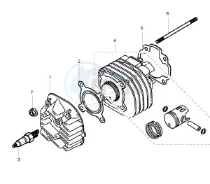 CS JOG R 50 drawing CYLINDER AND HEAD