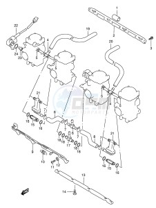 GSX750 (E4) drawing CARBURETOR FITTINGS