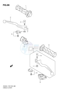 AN400 (E3-E28) Burgman drawing HANDLE LEVER (AN400L1 E33)