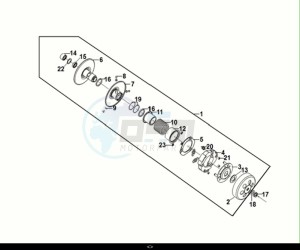 ORBIT III 125 (XE12W2-EU) (E5) (M1) drawing DRIVEN PULLEY ASSY