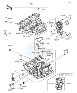 NINJA ZX-6R ABS ZX636FGF FR GB XX (EU ME A(FRICA) drawing Crankcase