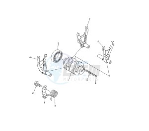 YZ F 250 drawing SHIFT CAM AND FORK