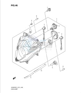 GSXF650 drawing HEADLAMP (GSX650FUL1 E21)