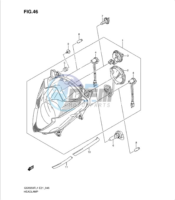 HEADLAMP (GSX650FUL1 E21)