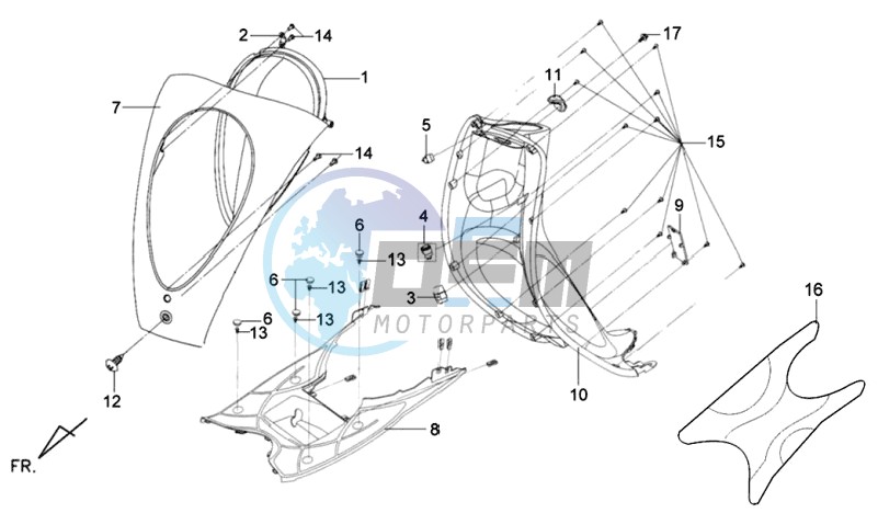 FR PLATE / HEAD LIGHT / FOOTREST