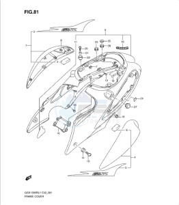 GSX1300R drawing FRAME COVER (GSX1300RL1 E14)