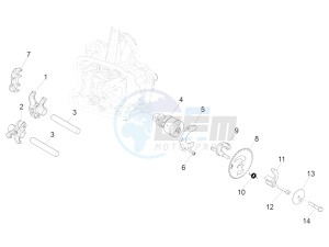 Beverly 350 4T ST ie ABS E4 300 (EMEA) drawing Rocking levers support unit