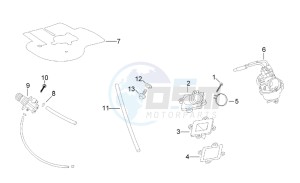 Scarabeo 50 2t (eng. Minarelli) drawing Carburettor - Oil pump