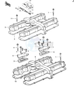 KZ 650 B (B1-B3) drawing CYLINDER HEAD COVERS