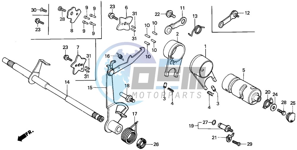 GEARSHIFT DRUM/SHIFT FORK