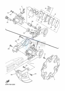 WR450F (B7R9) drawing REAR BRAKE CALIPER