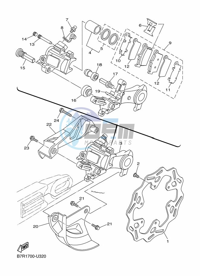 REAR BRAKE CALIPER