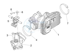 GTS 300 ie ABS Super (APAC) drawing Throttle body - Injector - Union pipe