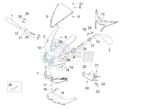 RS4 125 4T (AU, CA, EU, HK, J, RU, S, USA) drawing Front fairing