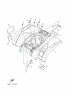 YFM450FWB KODIAK 450 (BHS1) drawing REAR FENDER