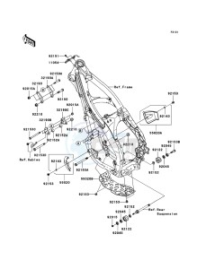 KX250F KX250T8F EU drawing Frame Fittings