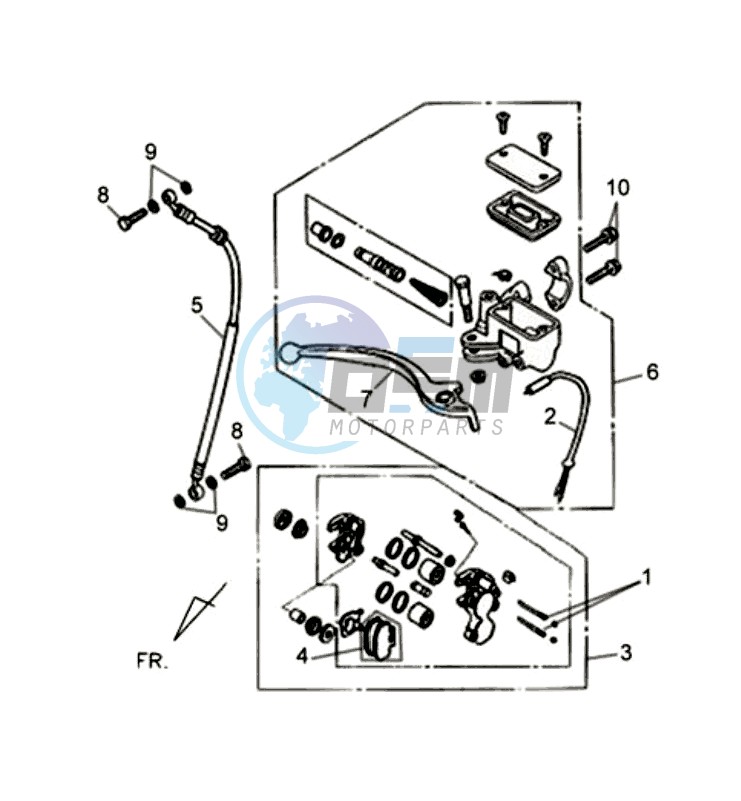 BRAKE CALIPER FOR / BRAKE LEVER CPL