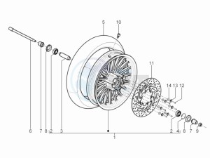 Beverly 300 RST 4T 4V ie E3 drawing Front wheel