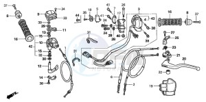 TRX400EX SPORTRAX 400 EX drawing HANDLE LEVER/SWITCH/CABLE