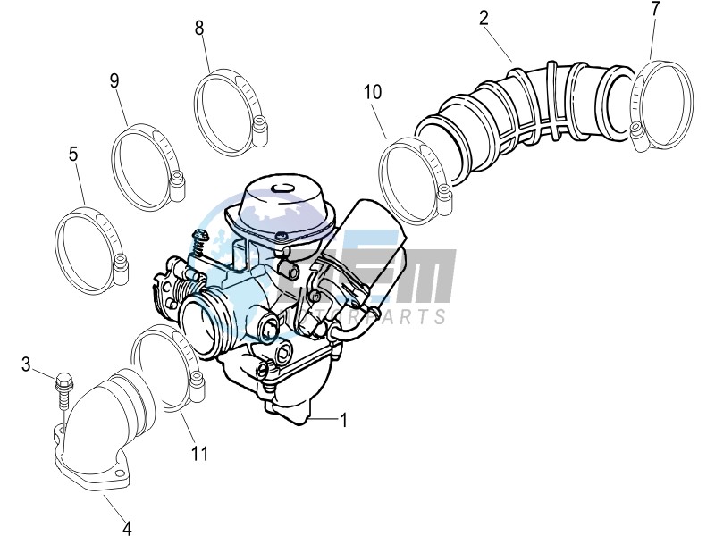 Carburettor  assembly - Union pipe