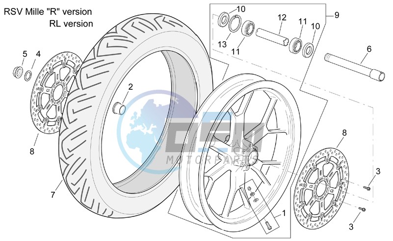 Front wheel RSV Mille "R" Version