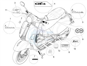 GTS 125 4T E4 ABS (EMEA) drawing Plates - Emblems