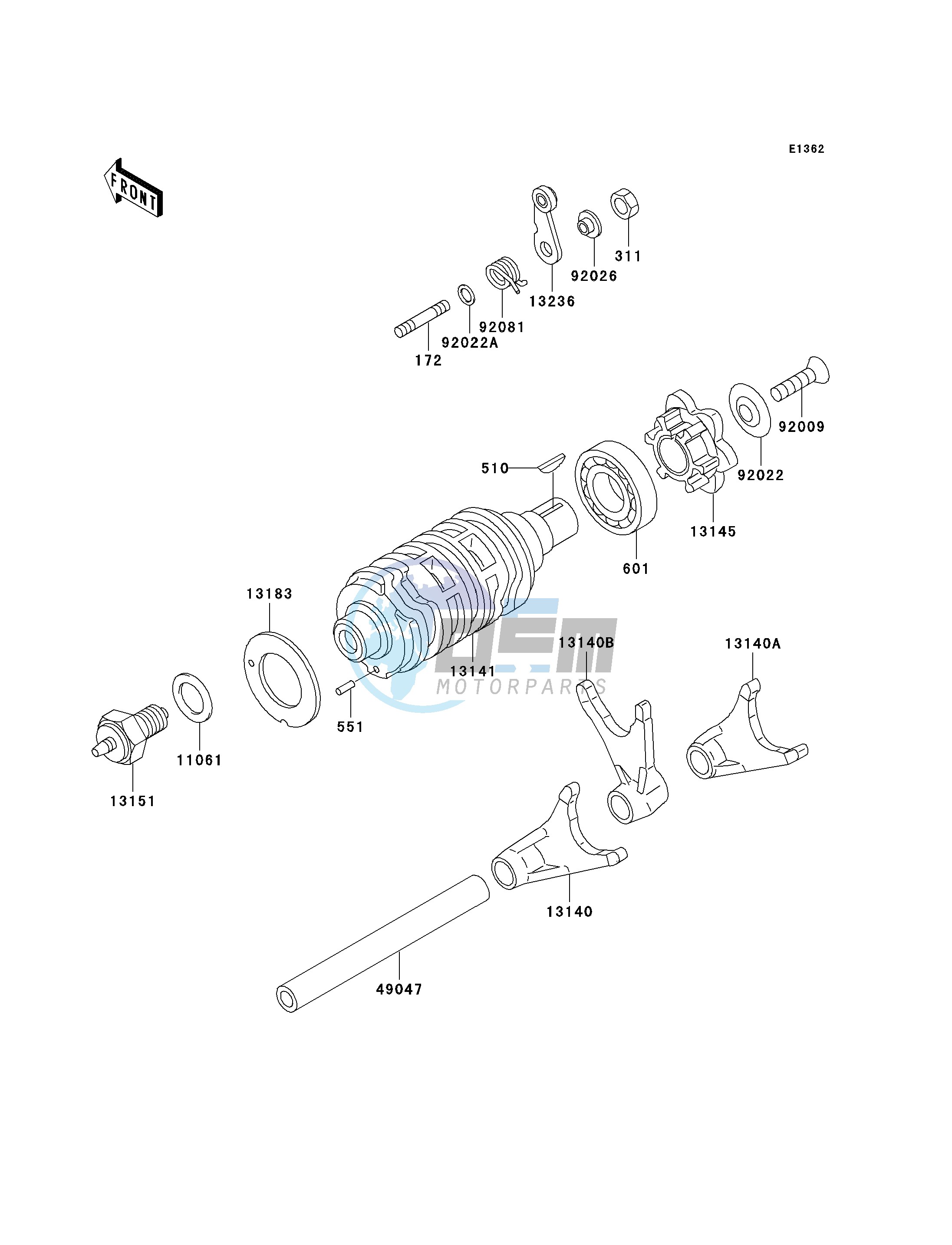 GEAR CHANGE DRUM_SHIFT FORK-- S- -