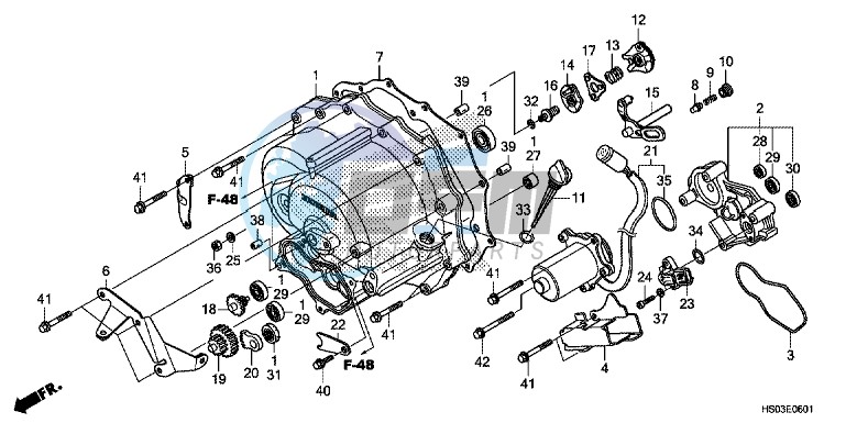 FRONT CRANKCASE COVER (TRX250TE)