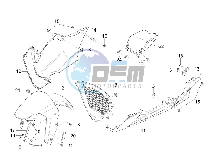 Front mudguard - Pillar