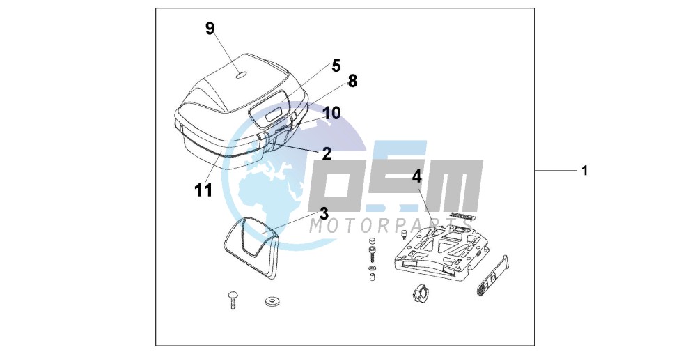 TOP BOX 45L DIGITAL SILVER