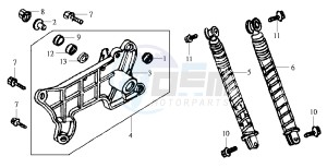 JOYRIDE 200 drawing REAR SUSPENSION - REAR FORK