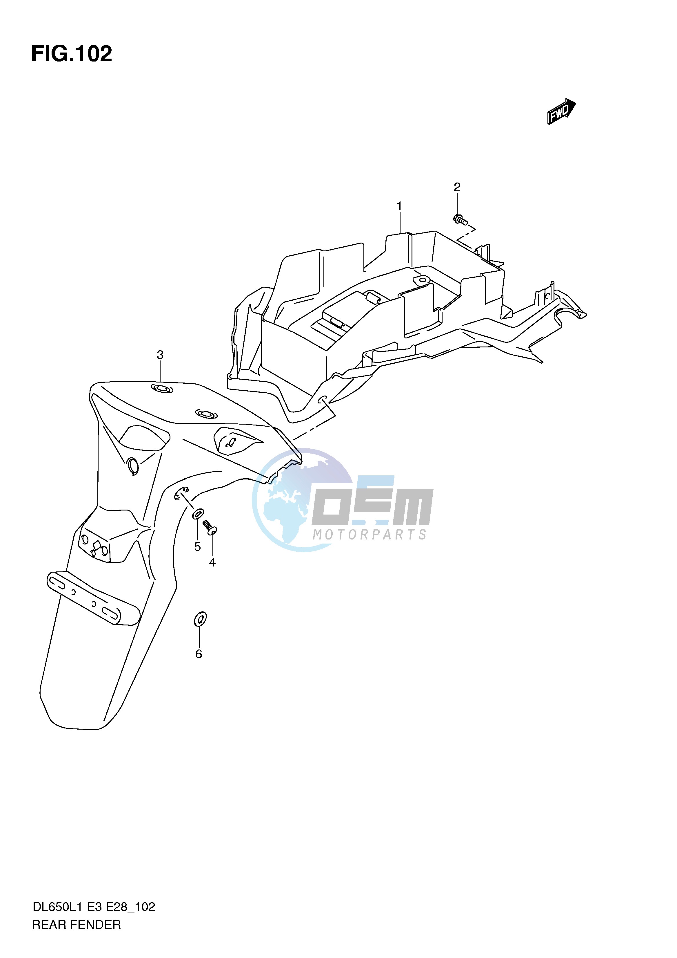 REAR FENDER (DL650AL1 E28)