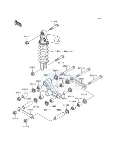 ZX 750 P [NINJA ZX-7R] (P1-P4) [NINJA ZX-7R] drawing REAR SUSPENSION