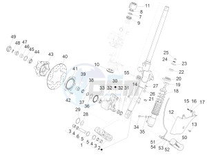 GTS 300 IE ABS E4 (APAC) drawing Fork/steering tube - Steering bearing unit