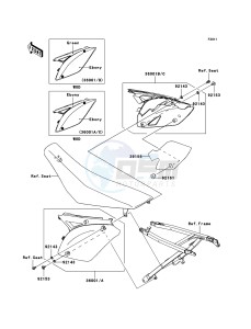 KX250F KX250W9F EU drawing Side Covers