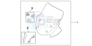 VFR800XB Crossrunner E drawing HIGH WINDSCREEN