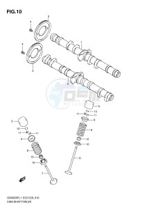 GSX650F (E3-E28) Katana drawing CAM SHAFT - VALVE