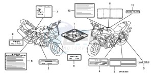 CB1300SA9 France - (F / ABS BCT CMF MME TWO) drawing CAUTION LABEL (CB1300S/CB 1300SA)