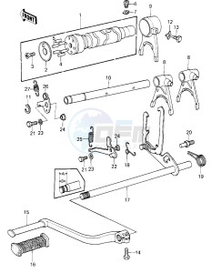 KZ 1000 E [SHAFT] (E1-E2) [SHAFT] drawing GEAR CHANGE MECHANISM