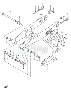 RM125 (E28) drawing REAR SWINGING ARM (MODEL M)