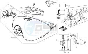 HUSKY 125 drawing FUEL TANK - FUEL CUT