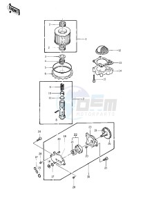 KZ 400 D (D) drawing OIL PUMP_OIL FILTER -- 74 -75 KZ400_KZ400D- -